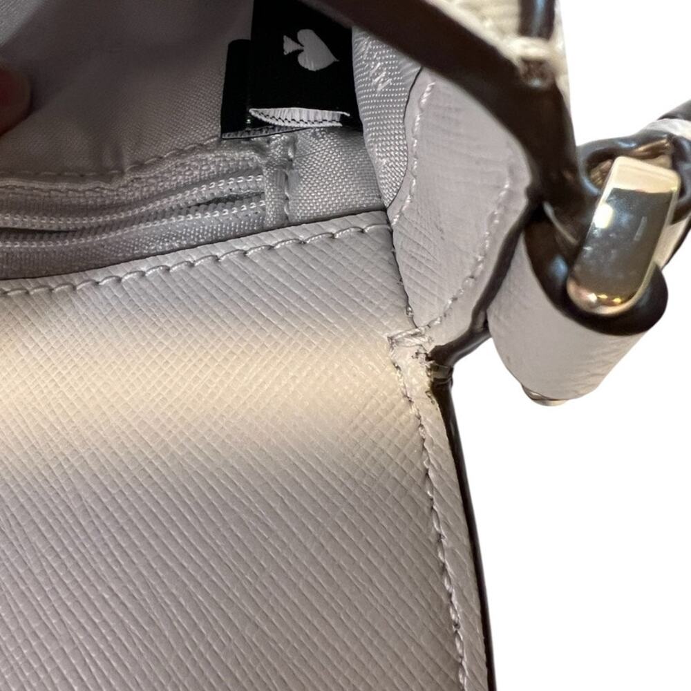 Kate Spade White Leather Envelope Snap Closure Crossbody Purse - Picture 8 of 16